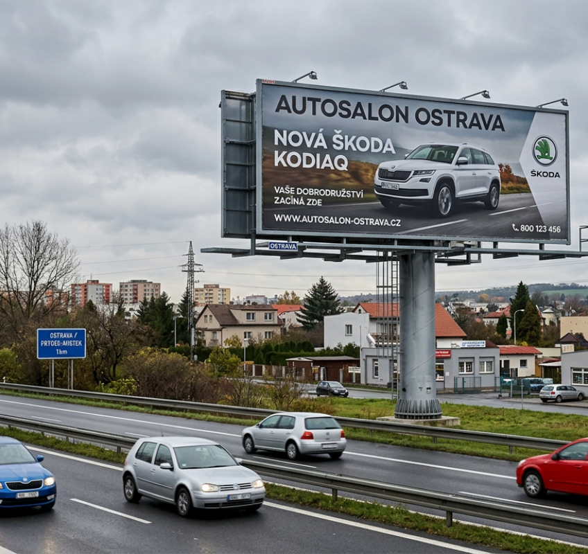 Billboard u silnice v Ostravě